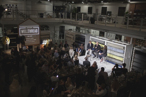At LS&Co.'s Eureka Innovation Lab, a panel featuring, from left, LS&Co. Sustainability VP Michael Kobori, Dockers® Designer Paul Dillinger and UC Berkeley's Kellie A. McElhaney, Ph.D.