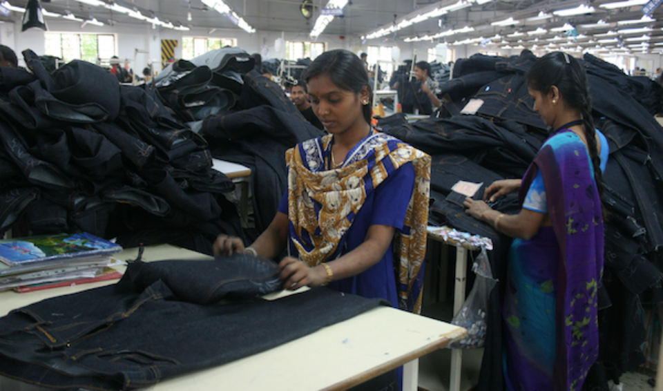 Woman in Levi's factory