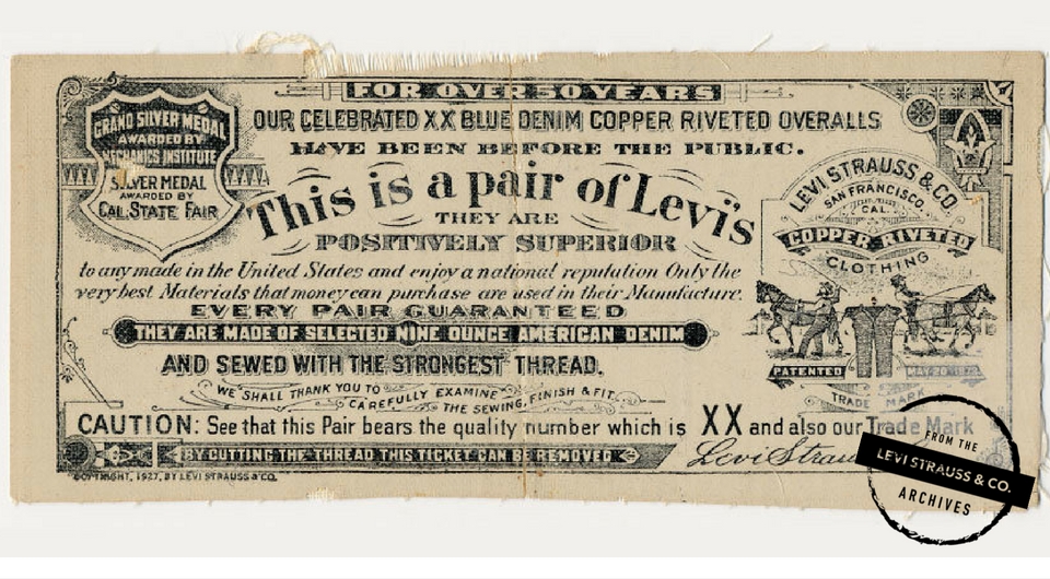 Throwback Thursday: Happy 125th, Guarantee Ticket! - Levi Strauss & Co :  Levi Strauss & Co