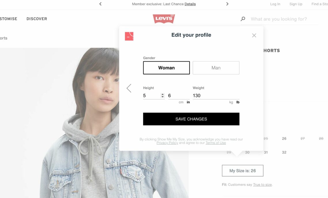 Finding the Right Size Online Gets a Little Easier Levi Strauss & Co