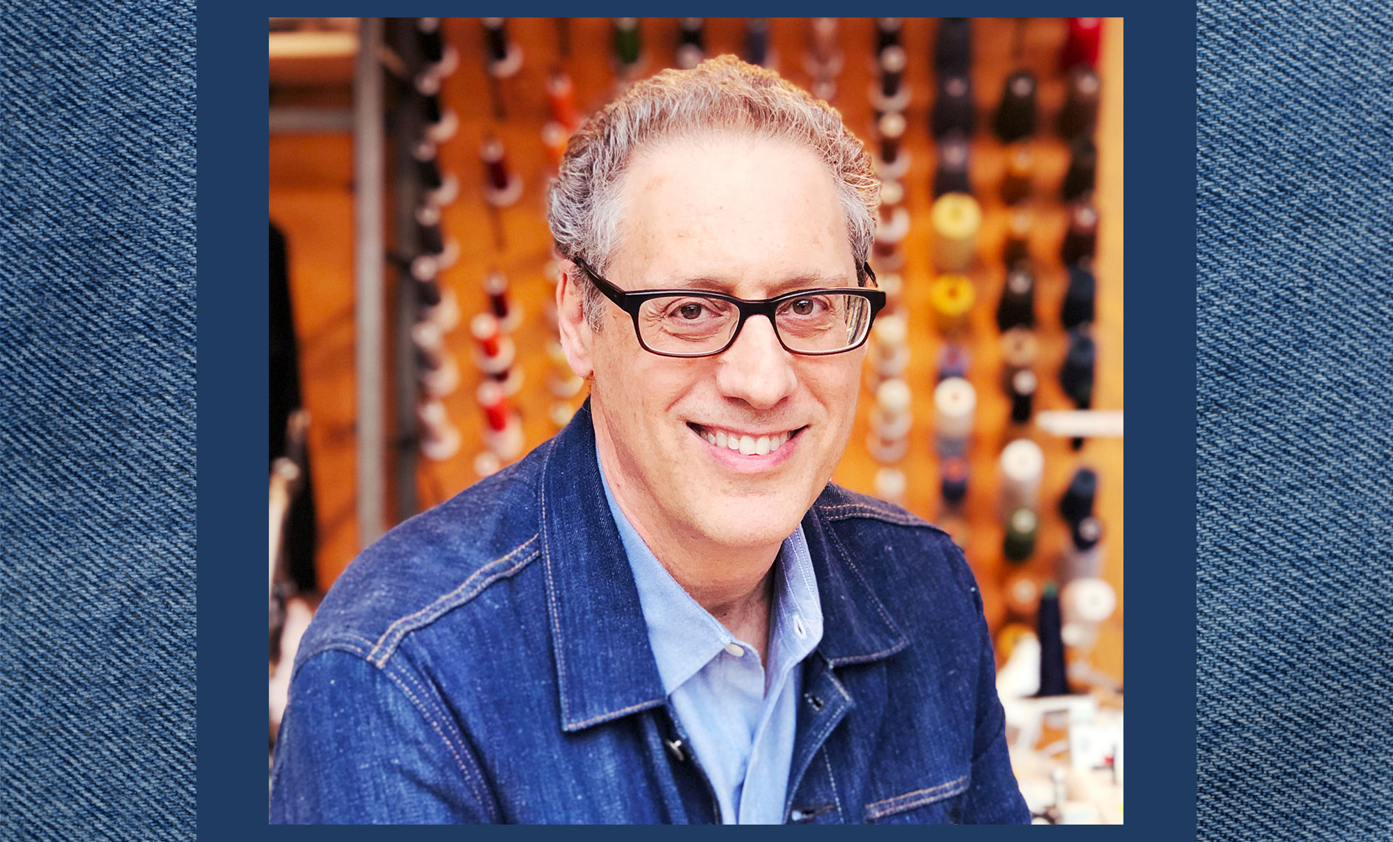 Seth Jaffe headshot on denim texture background