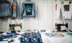The inside of the Levi's® pop-up Tailor Shop at the brand's booth at Lollapalooza India 2023