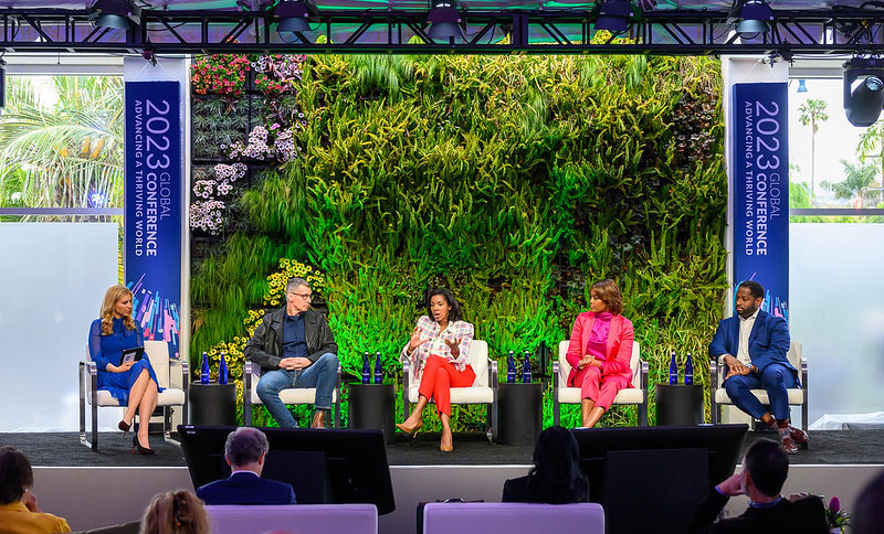 LS&Co. Chip Bergh sits on a panel at the Milken Global Conference in Los Angeles