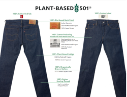 labeled image of the new Levi's® Plant-Based 501® jeans 