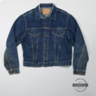 A Levi's® Trucker Jacket is photographed on a plain grey background. The Levi's® Archives copyright image is overlayed on the bottom right corner.