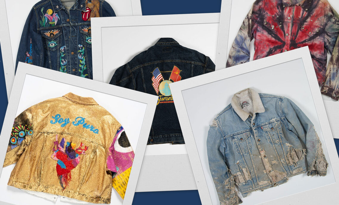 A collage of polaroid photos featuring custom Levi's® Trucker jackets.