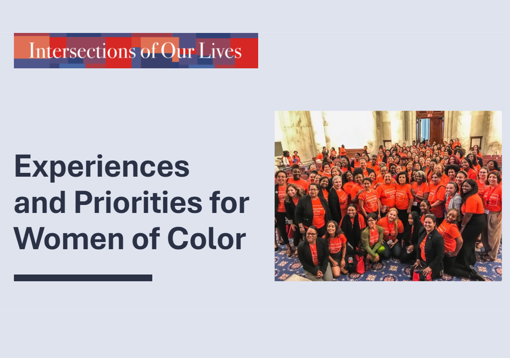 Intersections of our Lives logo on and the text, 