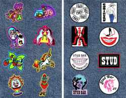  Left: eight embroidered Pride 2025 patches by San Francisco–based tattoo artist José Luis Sanabria of Castro Tattoo. Right: eight embroidered Pride 2025 patches by The Stud.