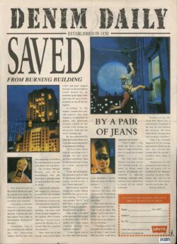 Newspaper clipping from Levi's Clayman ad
