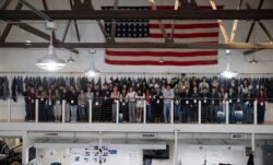 A group photo of 50+ San Francisco high school students at the LS&Co. Eureka Innovation Lab
